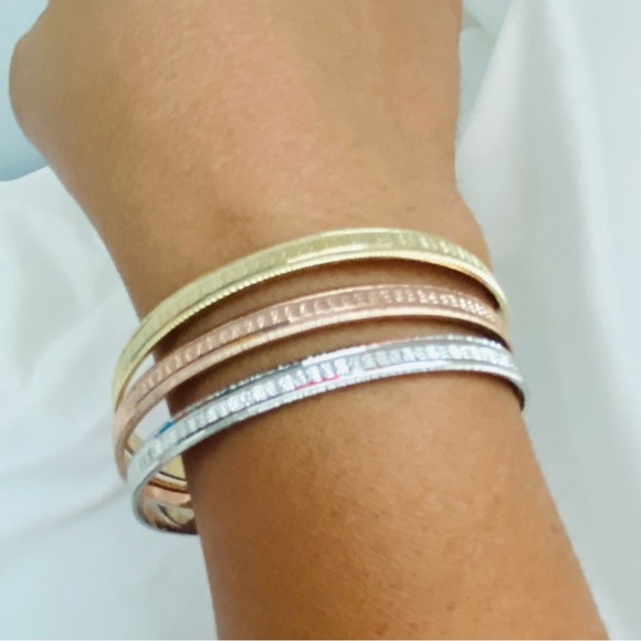 Set of 3 Bangles, ThreeTone Bangles - Picture 4 of 9